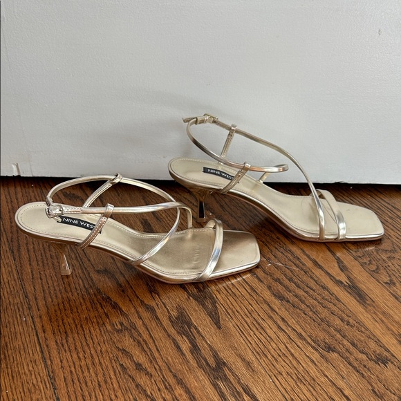 Nine West Haya3 Heeled Metallic Sandal - Picture 3 of 5